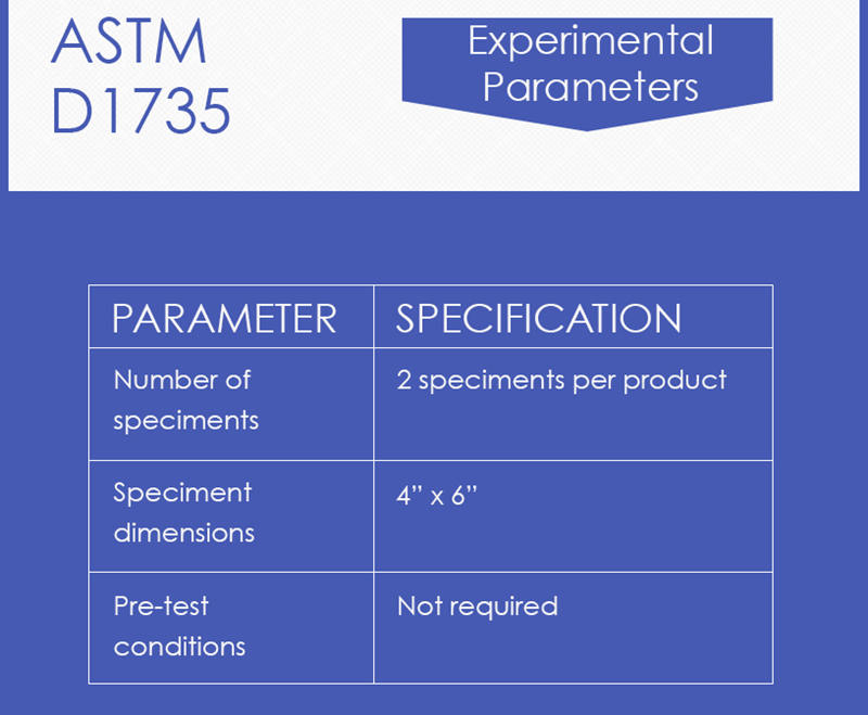 ASTM D1735 測試的測試參數和規(guī)格