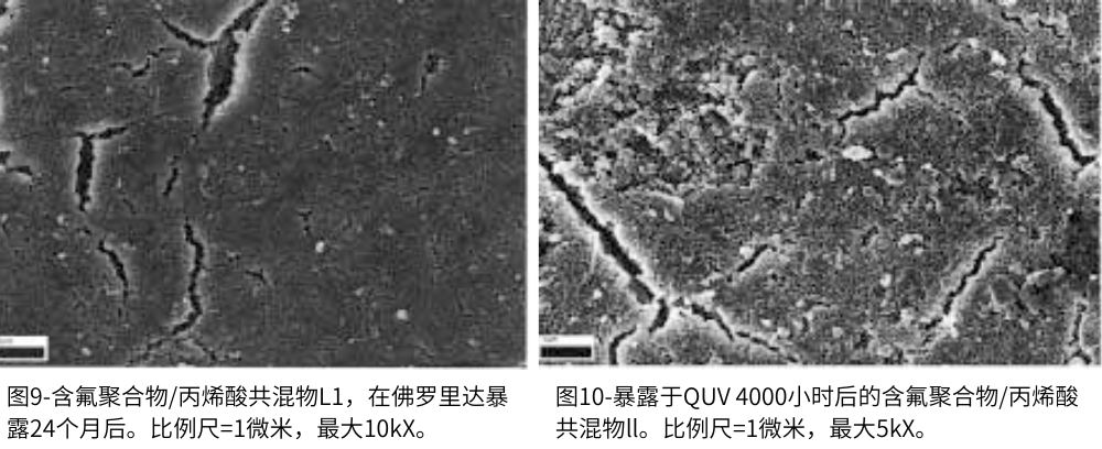 圖10-暴露于QUV 4000小時后的含氟聚合物/丙烯酸共混物